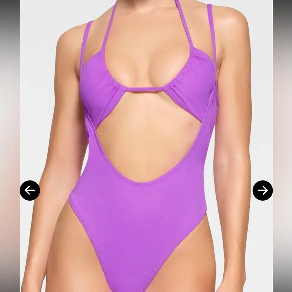 NWT Skims Recycled Swim Cut Out Open Bust One Piece Violet Size 3XL WOMENS 3611